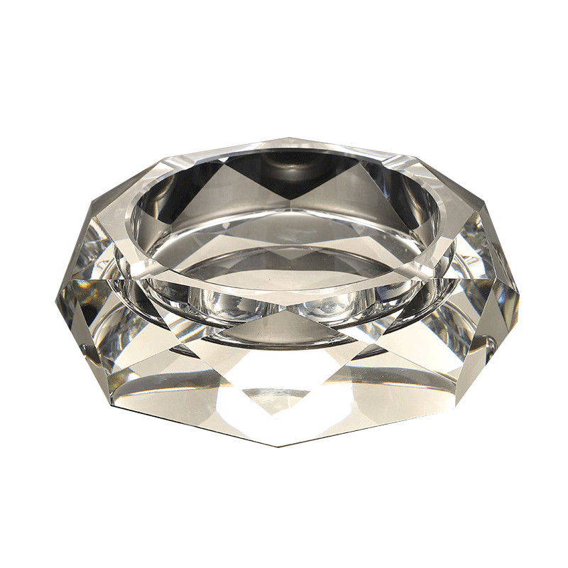 Youjialiangpin Octagonal Crystal Ashtray, Living Room And Conference Room Desktop Decoration, Popular Small Gift, 15CM Large Size