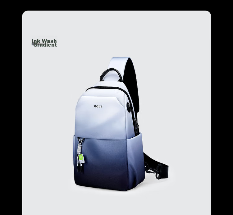 GOLF Chest Bag, Unisex Crossbody Bag, Gradient Shoulder Bag, Water-Resistant Phone And IPad Bag, Sports Waist Pack, Cycling Backpack 16