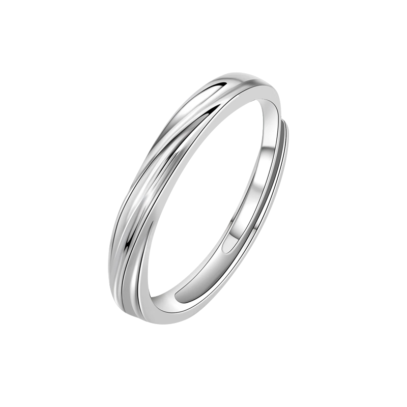MANHE S925 Silver Couple Rings Set Open Adjustable Engagement Diamond Rings for Men and Women Valentine's Day Gift