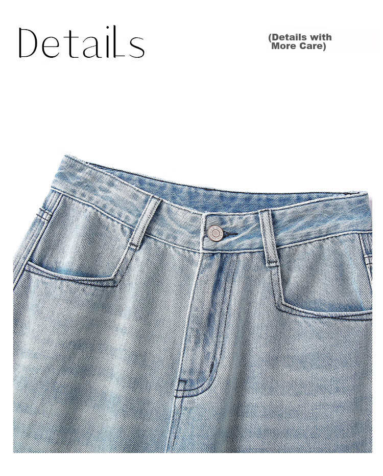 Dme [Paired with Wang Jeans] Spring And Autumn Best-Selling Classic Washed Wide-Leg High-Waist Slimming Loose Straight-Leg Pants for Wome 18