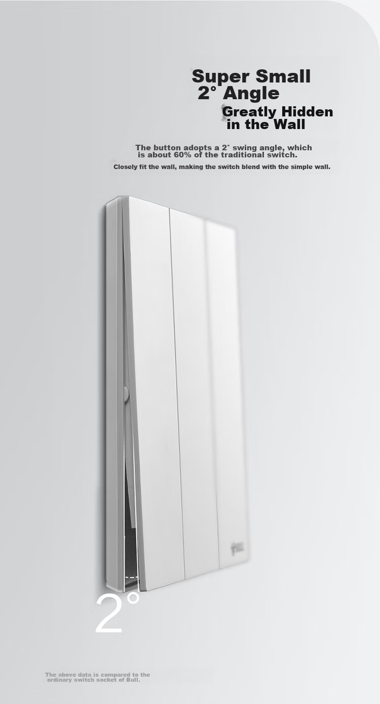 BULL Switch Socket G57 Butterfly Ultra-Thin Three-Way Double Control Switch, Large Panel Switch G57K312, Muxue White, Concealed Installatio 4