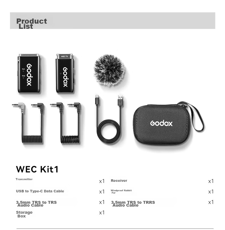 Godox WES1 Wireless Lavalier Microphone with Lightning Connector, Small Bee Audio Recorder, Outdoor Noise Reduction, Interview Recording, TikTok Live Streaming Equipment Microphone 24