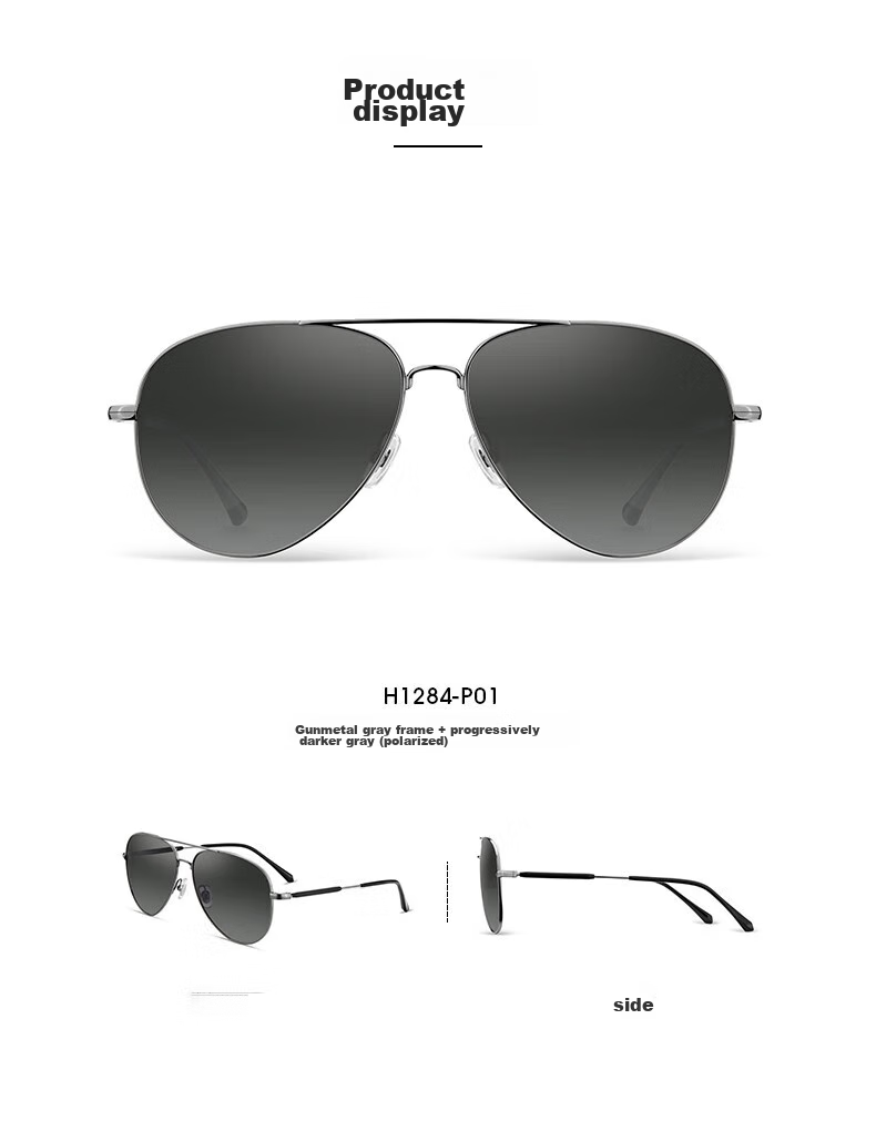 HELEN KELLER Sunglasses for Men, UV Protection Polarized Aviator Glasses, Driving Gradient Color Sun Protection Eyewear 9