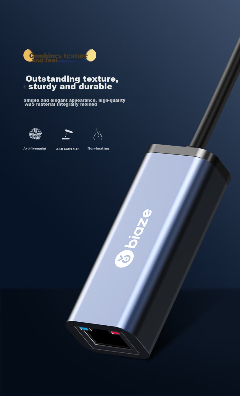 BIAZE USB3.0 Gigabit Wired Network Card to RJ45 Ethernet Adapter, Driver-Free Converter, Compatible with Laptops And Nintendo Switch, External Network Port Expansion Adapter 11