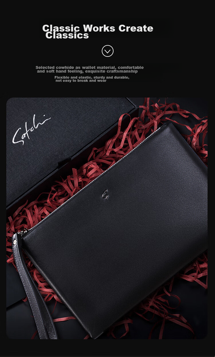 SATCHI Men's Clutch Bag, Handbag, Light Luxury Handheld Bag, Father's Day Gift, Practical Present for Dad 4