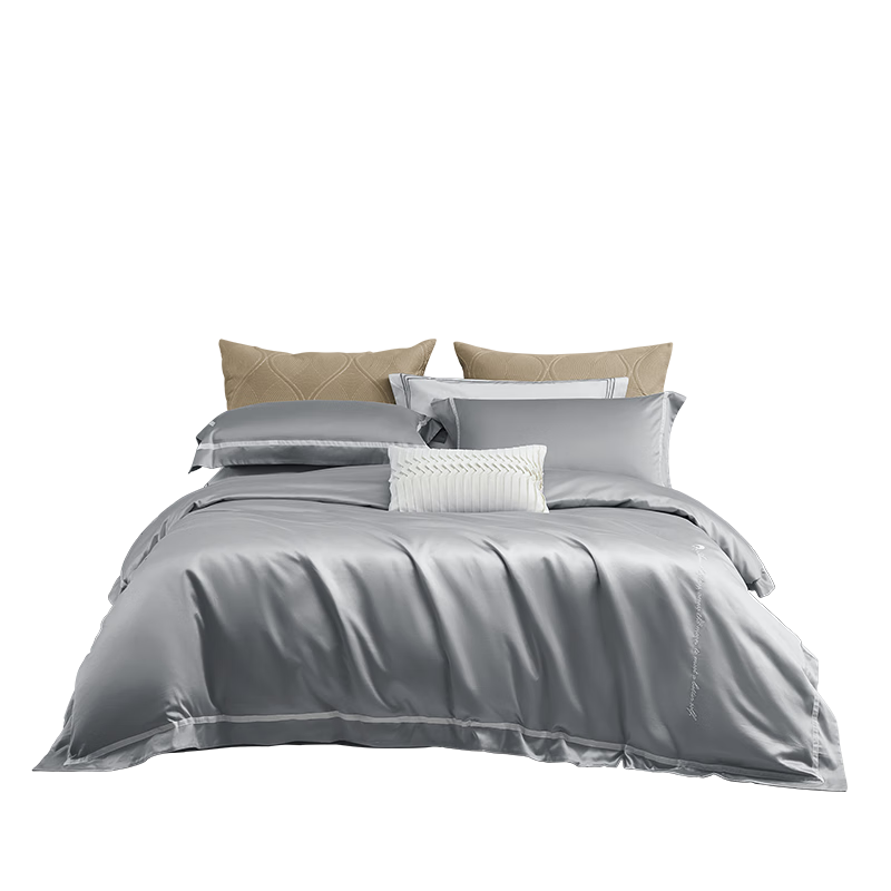LOVO Luolai, Light Luxury 100S Four-Piece Set, Pure Cotton Bed Sheet, Double-Size All-Cotton Duvet Cover, Bed Size 200*230cm