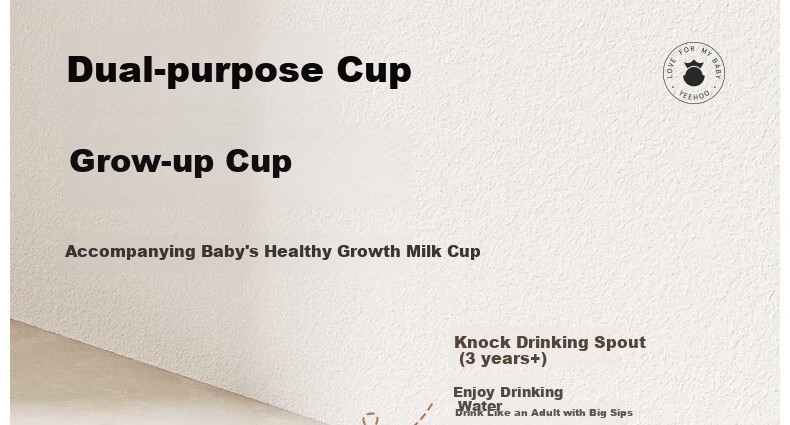 YEEHOO Children's Water Bottle, Baby Milk Cup with Straw, Sippy Cup for Ages 1-3, Straw Cup for Kindergarte 3