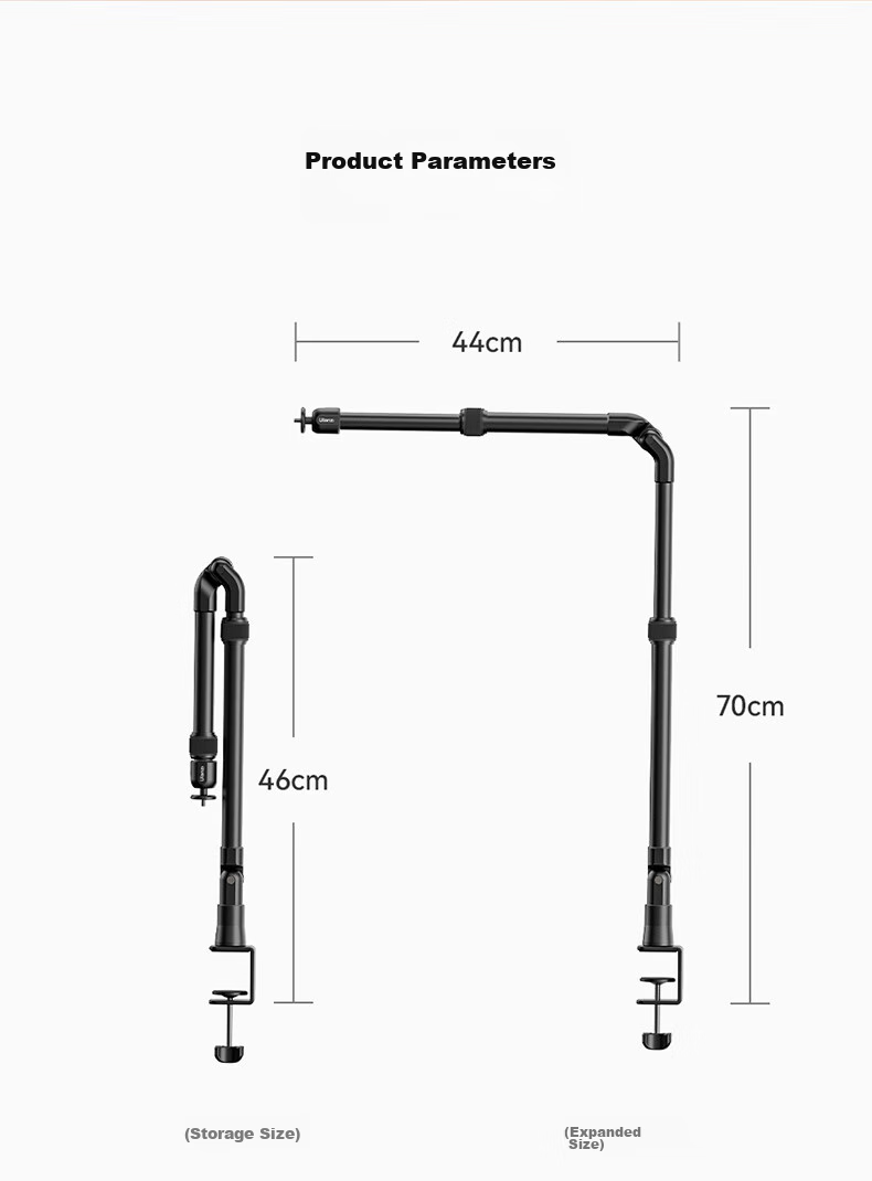 Ulanzi ZJ02 C-Type Clamp Desktop Camera Folding Telescopic Shooting Stand, Multi-Angle Overhead Shooting Stand, Microphone Stand, 360° Gimbal Camera Stand for DSLR And Mirrorless Cameras 8