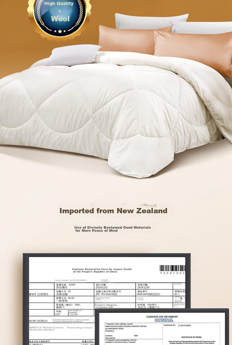 FUANNA Wool Comforter, 51% New Zealand Imported Wool, Double Size Winter Quilt, Approximately 6.6 Jin (3.3 Kg), 203*229cm 4