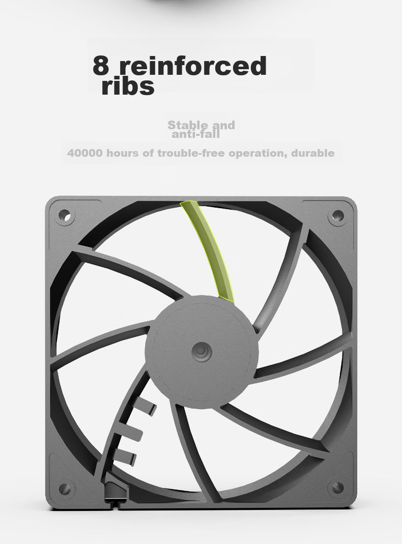 Great Wall Archimedes X120 Performance Edition 12CM Fan (70CFM High Airflow, Aluminum CD Pattern, 2000 RPM, PWM, Silicone Pad, 60CM Long Cable) 8