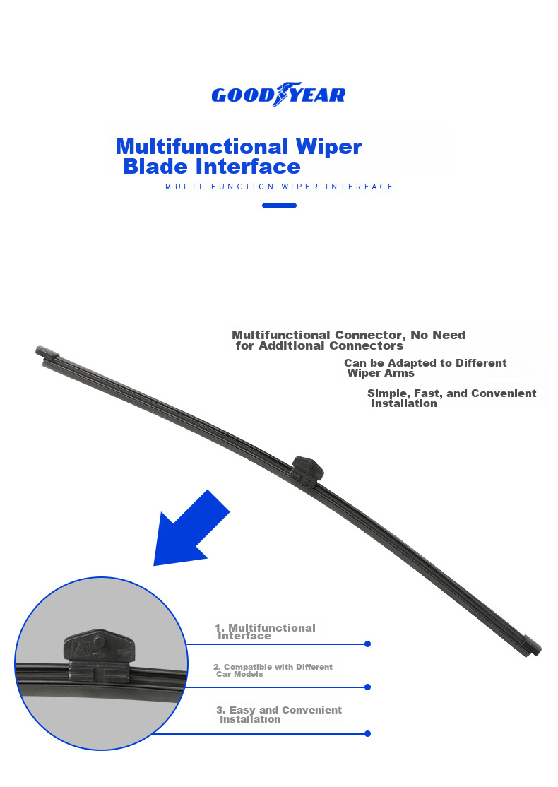 Goodyear Rear Wiper Blade for Audi Q5, Original Size for 2009-2017 Models, Factory-Specific A13 Single Piece 8