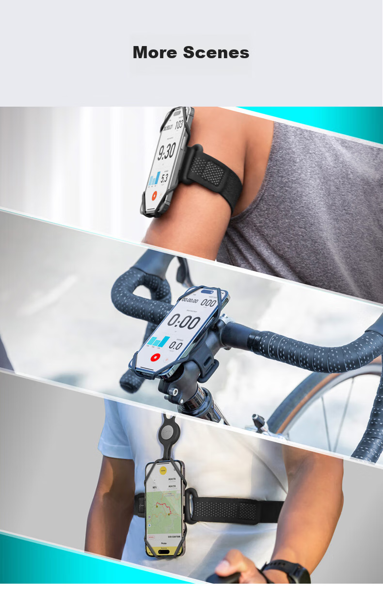 Bone Road Bike Phone Mount, Silicone Shock-Absorbing Quick-Release Cycling Phone Holder, Compatible with Garmin Bike Computer 11