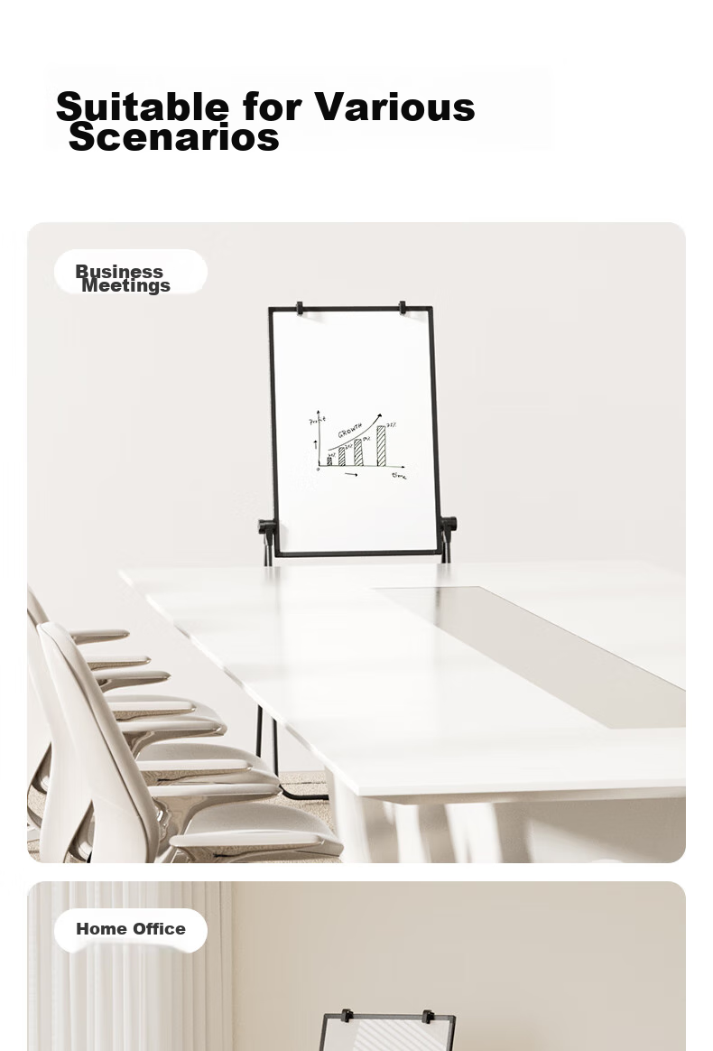 Deli U-Shaped Double-Sided Adjustable Whiteboard Writing Board, Small Blackboard for Home Use, Children's Teaching And Training, Memo Pad, Flip-Fold Whiteboard Paper, Erasable Magnetic Blackboard with Stand, 90*60cm 11