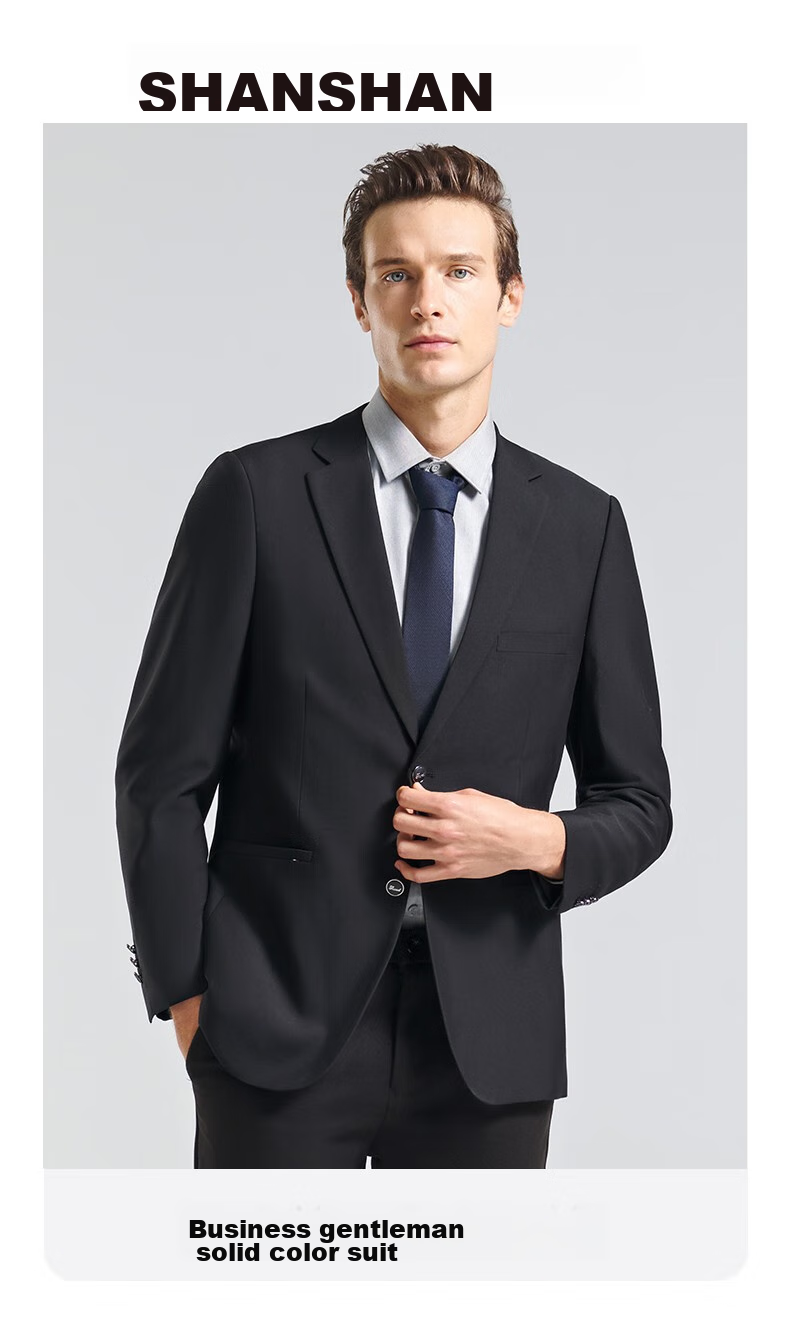 SHANSHAN Men's Suit Jacket for Spring And Autumn, Solid Color Two-Button Wrinkle-Resistant Professional Formal Wear Business Casual Blazer 1