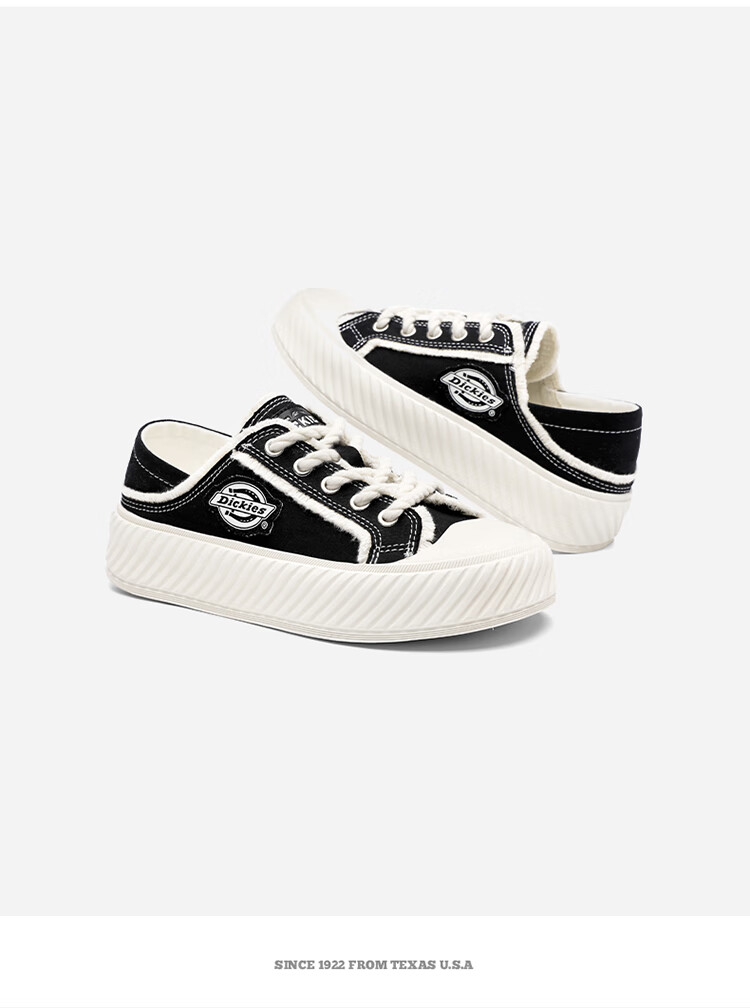 Dickies Women's Canvas Shoes, Trendy Casual Shoes, Low-Top Versatile Flat Shoes, Washed Blue, Size 35 7