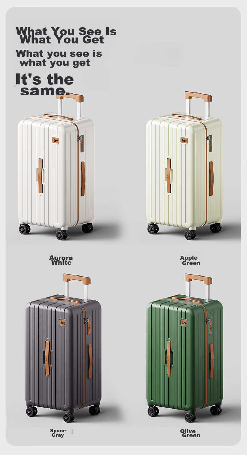 Lee High-Quality Large Capacity Thickened Suitcase, Trolley Case, Student Carry-On Luggage, Travel Password Lock Case, Aurora White, 28 Inches 17