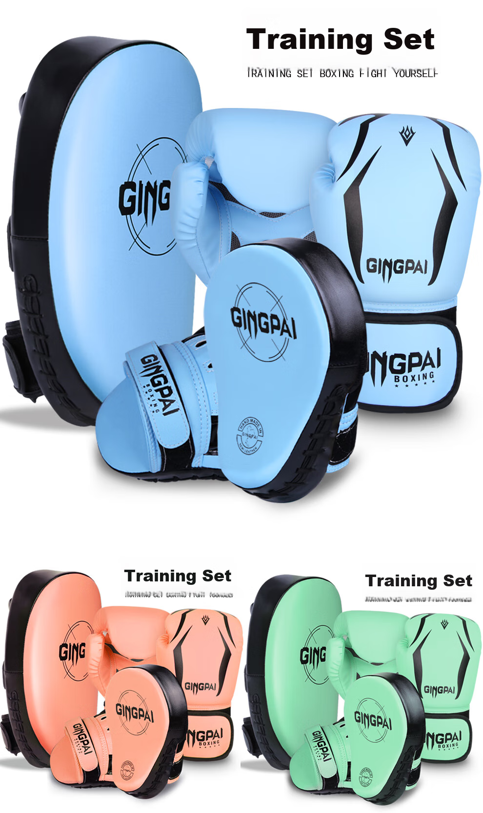 Jingpai Boxing Gloves, Hand Target, Foot Target for Adults And Children, Parent-Child Set, Punching Bag, Training Target for Muay Thai And Fighting, 6oz 1