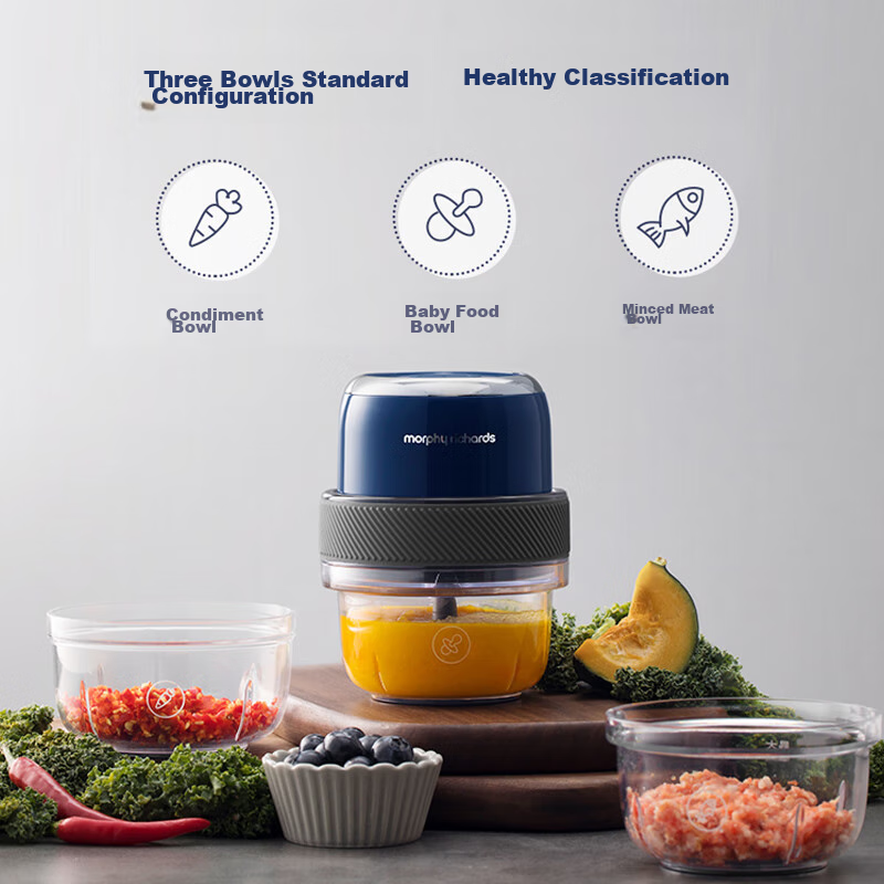 Morphyrichards Wireless Portable Baby Food Maker, Mini Garlic Masher, Baby Food Processor, Blender, Small Seasoning Machine MR9403 One's Member