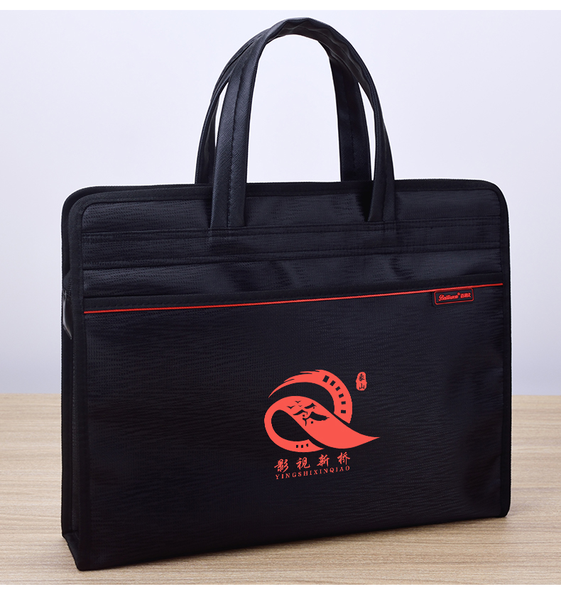 Bailiwen B0064 Blue Office Handbag Briefcase for Men, Conference Document Bag with Zipper, Business Folder, Commuter Tote Bag, Office Meeting Bag 10