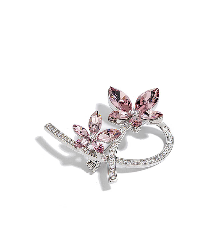 Qlady Floral Brooch High-End Women's Elegant Pin Fixed Clothes Scarf Knit Accessory Birthday Gift 6