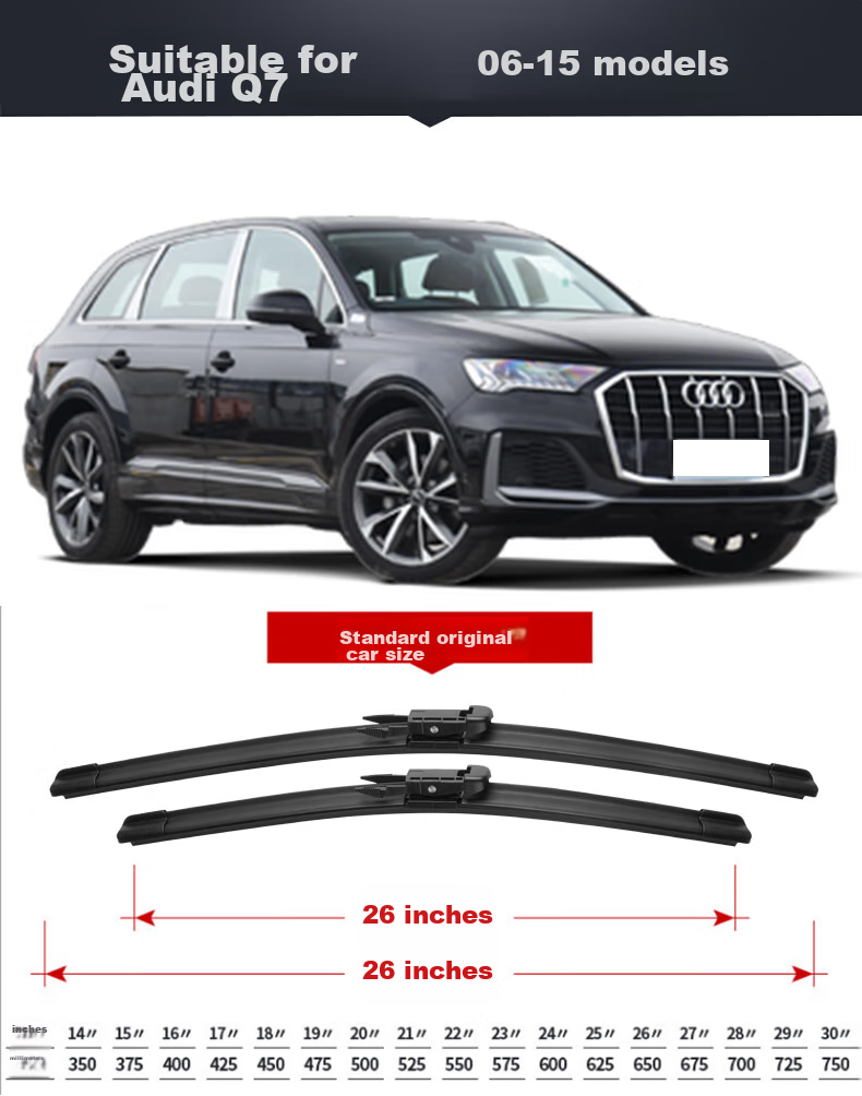 Meisim Windshield Wiper/wiper Blade for Audi Q7 2006-2015, Original Factory A-Grade Rubber Strip, 26/26 Inches 3