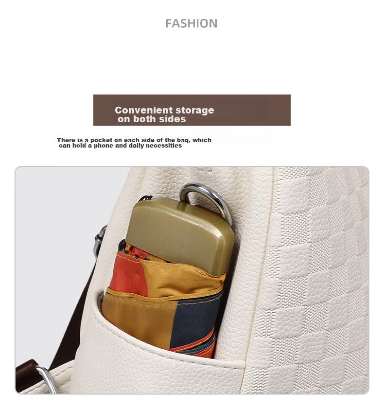 Aiqinghai Top-Grain Leather Backpack for Women, Luxury Brand School Bag, Crossbody Bag, Stylish Casual Versatile Birthday Gift 7