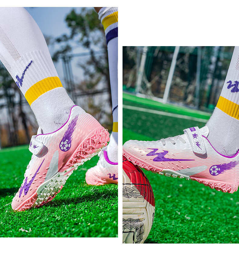 Shuangxing Children's Soccer Shoes for Girls And Boys, TF Turf Cleats for Students And Teenagers, Non-Slip Lightweight Football Training Shoes for Artificial Grass 8