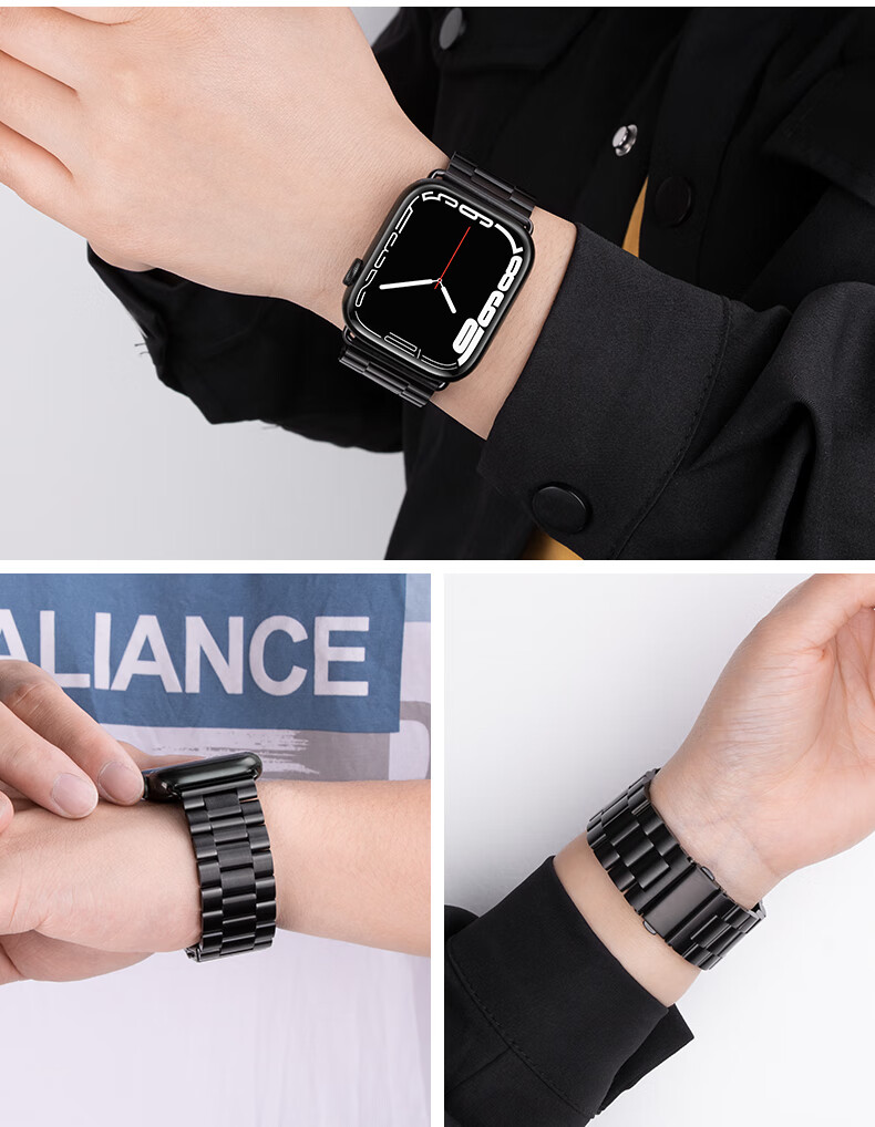 Binghong Compatible with Apple Watch Bands S12, S11 Ultra3, 4 SE3, Metal Steel Band for S10, IWatch Ultra2, S9, S8 SE2 5