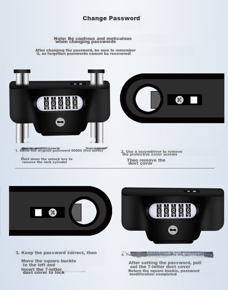 HOTUN U-Shaped Password Lock, Glass Door Lock, Double-Door Lock, Office And Shop Door Lock, Key Password Lock, 701B-350 10