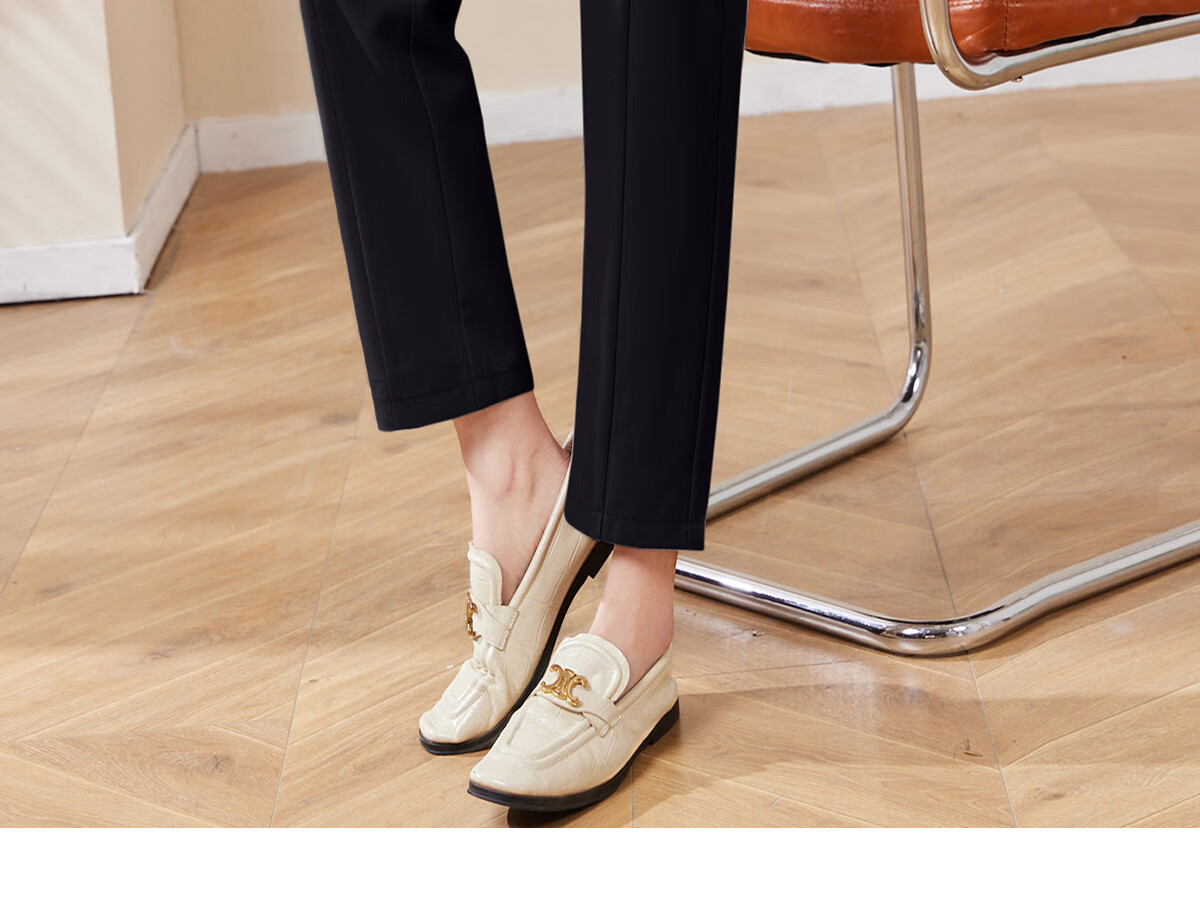 Chushen Spring Autumn Women's Casual Pants with Designer Belt High Waist Straight Slim Fit Cropped Harem Pants S13KK2517 13