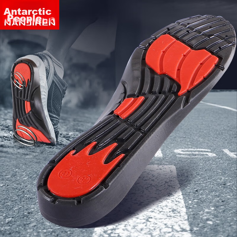 Nanjiren 2 Pairs Shock-Absorbing Sports Insoles for Men, Arch Support, Breathable, Sweat-Wicking, Elastic Basketball Insoles for Women, Black, Size 41-42