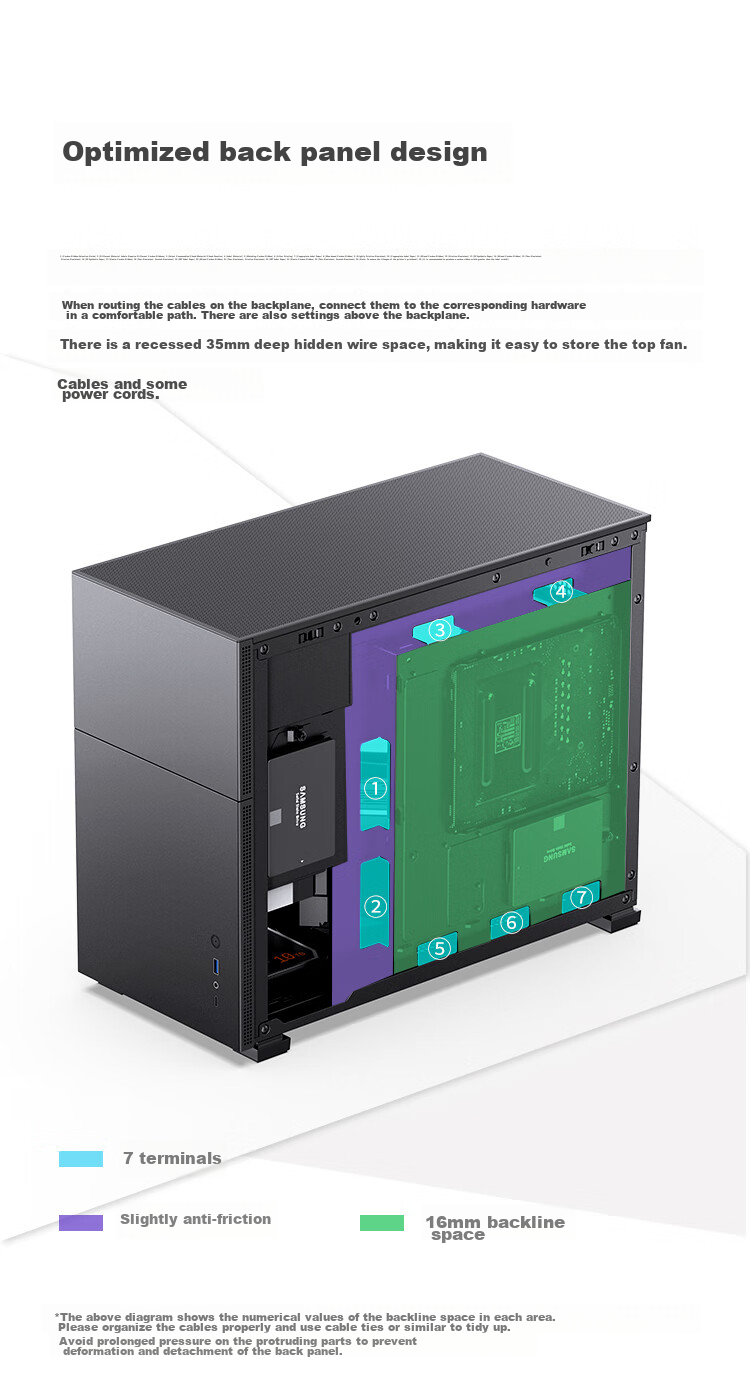 JONSBO D32 PRO White MATX Desktop Small Case (Side Panel, Motherboard, Adjustable Cable Management, Supports MATX Motherboard, ATX Power Supply, 240mm Radiator Mounting) 26