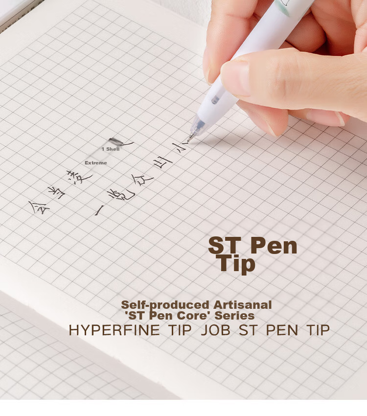 LOPET Stationery Non-Slip Retractable Gel Pen, Stylish Design, 0.5mm Black Ink, Quick-Drying Signing Pen, Student Exam Writing Pen LT-1335 [Chang'an · Du Zimei] 7