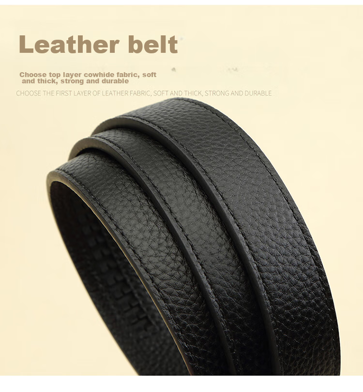 CROCODILE Genuine Leather Women's Belt, Double-Ring Automatic Buckle, Simple Top-Layer Cowhide Waistband, Birthday Gift, T2909 Black 8