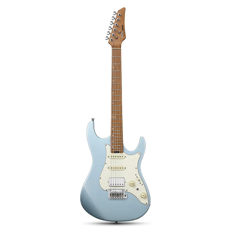 DONNER DST-550 Electric Guitar, SSH Double Tremolo, Heavy Metal Rock Guitar, Professional Adult Beginner for Men And Women, Metallic Blue