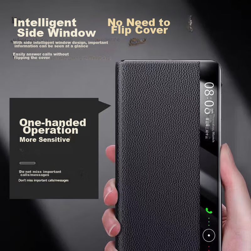 Чехол для телефона ZhengJian для Huawei Mate X3, кожаный, противоударный, черный
