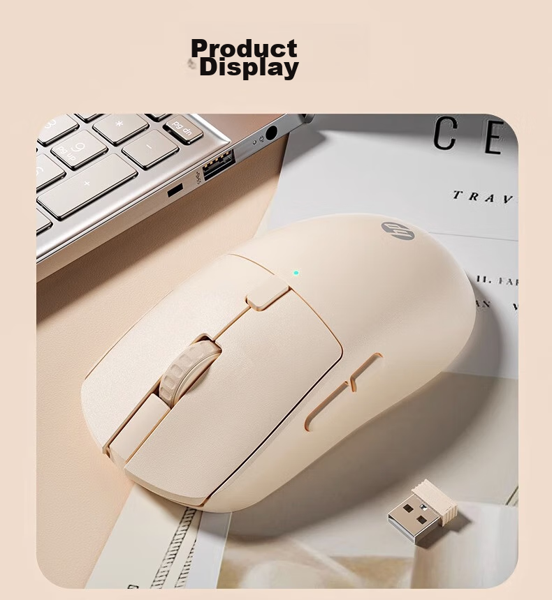 HP M23G2 Dual-Mode Wireless Mouse in Milk Tea Color, Lightweight at 65g with Wired/wireless dual-mode connection, Type-C charging, 10000 DPI adjustable driver, ergonomic desig 21