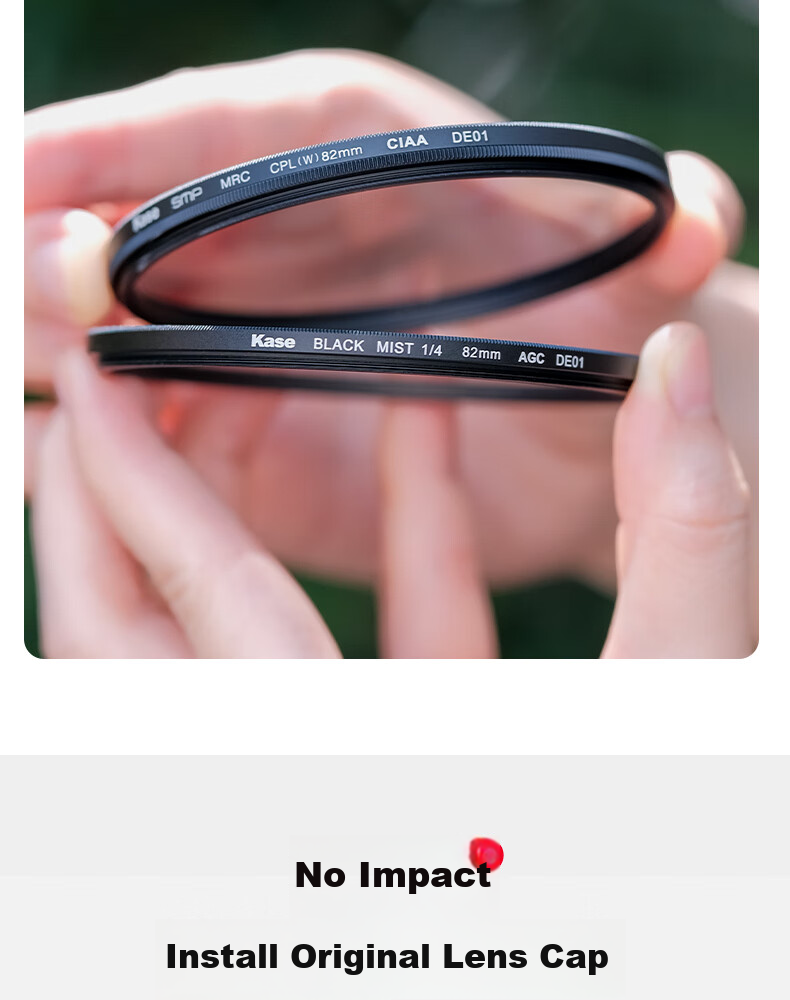Kase Black Soft Filter Half 46mm Beauty Filter, Soft Focus Lens, Diffusion Lens, Camera Black Soft Filter, Portrait Light Softening Matte Creative 1/2 15
