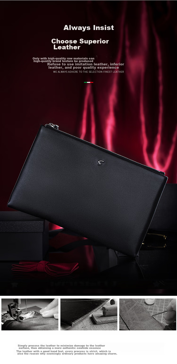 SATCHI Men's Clutch Bag, Handbag, Light Luxury Handheld Bag, Father's Day Gift, Practical Present for Dad 6