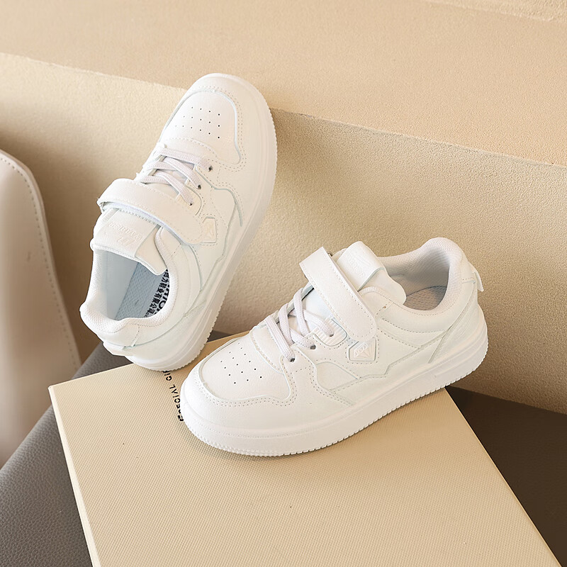 Warrior Children's Shoes, Kids' Sneakers for Boys And Girls, Versatile White Casual Shoes, WZ(CL)-0867, White, Size 38