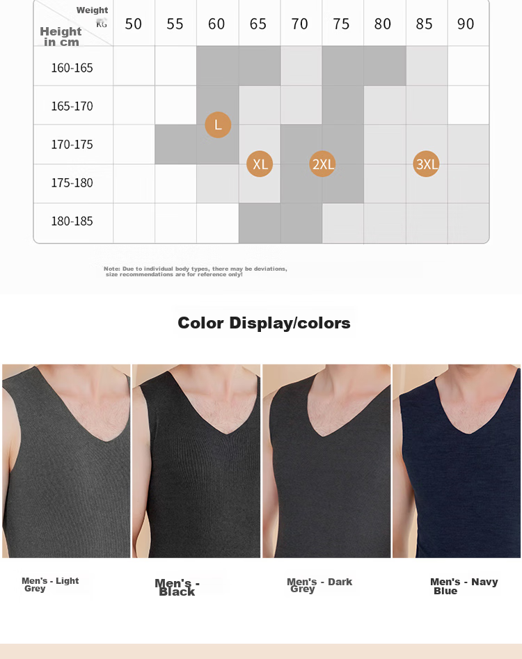 LangSha Men's Thermal Vest, Slim Fit Autumn Undershirt, Seamless Undershirt, Thin Warm Top, Wide Shoulder Sleeveless Vest, Black 12