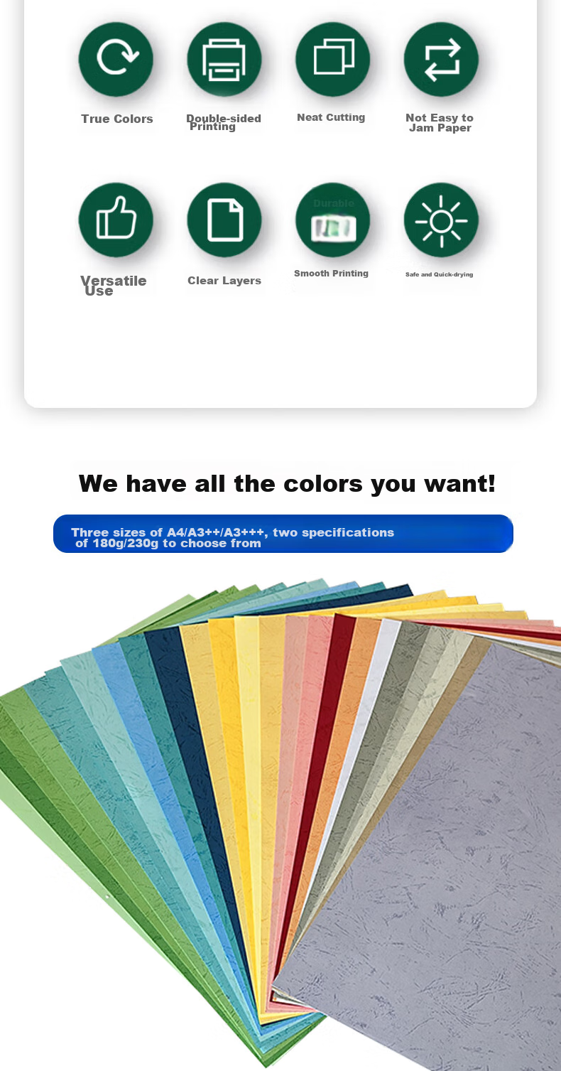DOCON 180g A3++ Flat Leather Texture Paper, Sky Blue, 100 Sheets Cover Paper, for Glue Binding Machine And Stapler, Imitation Leather Texture Paper for Tender Documents, Cover Paper, Cloud Paper 2