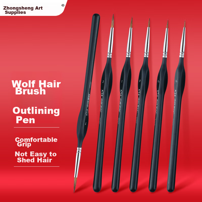 Transon 00# Wolf Hair Liner Brush, Art-Specific, for Watercolor And Gouache, Outline Drawing Brush, Hand-Drawn Edging Brush, Small Brush, Fine Liner Brush, Line Drawing Brush, Acrylic And Chinese Painting Pigment, Sketching, Marker Drawing