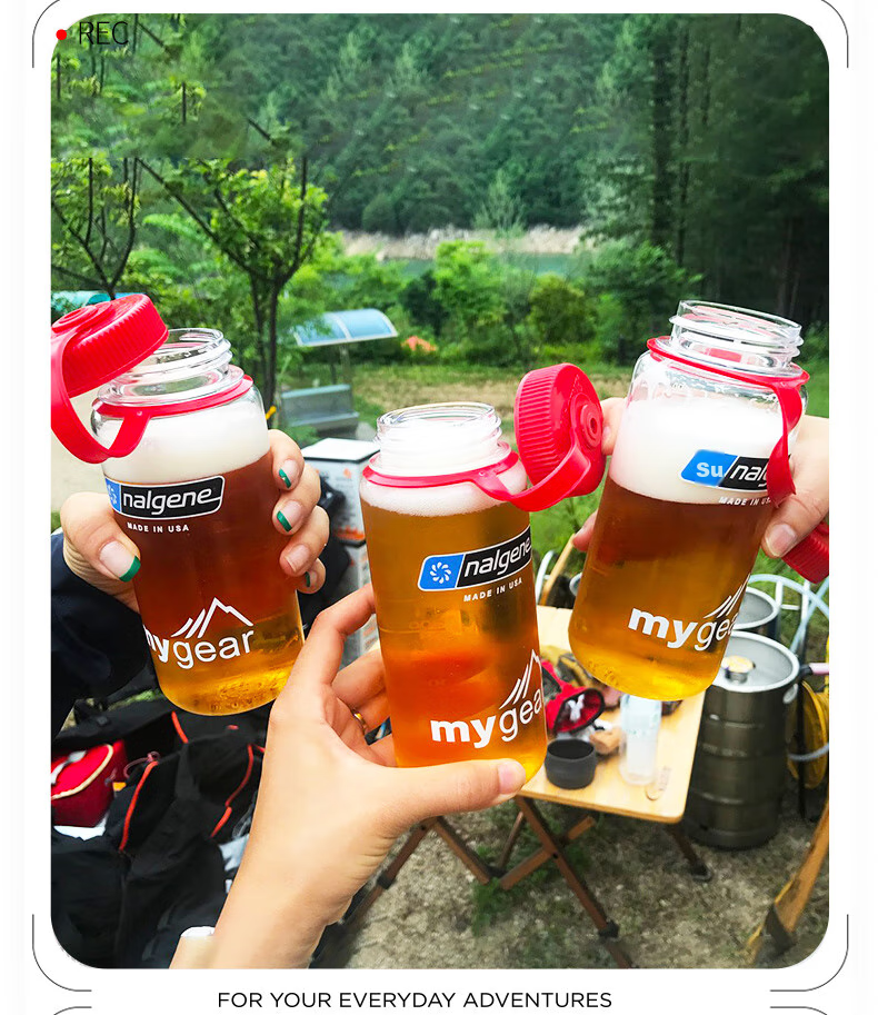 Nalgene Imported Plastic Water Bottle from USA, Outdoor Sports Cup for Men And Women Students, Summer Heat-Resistant Portable Measured Cup 500ml 18
