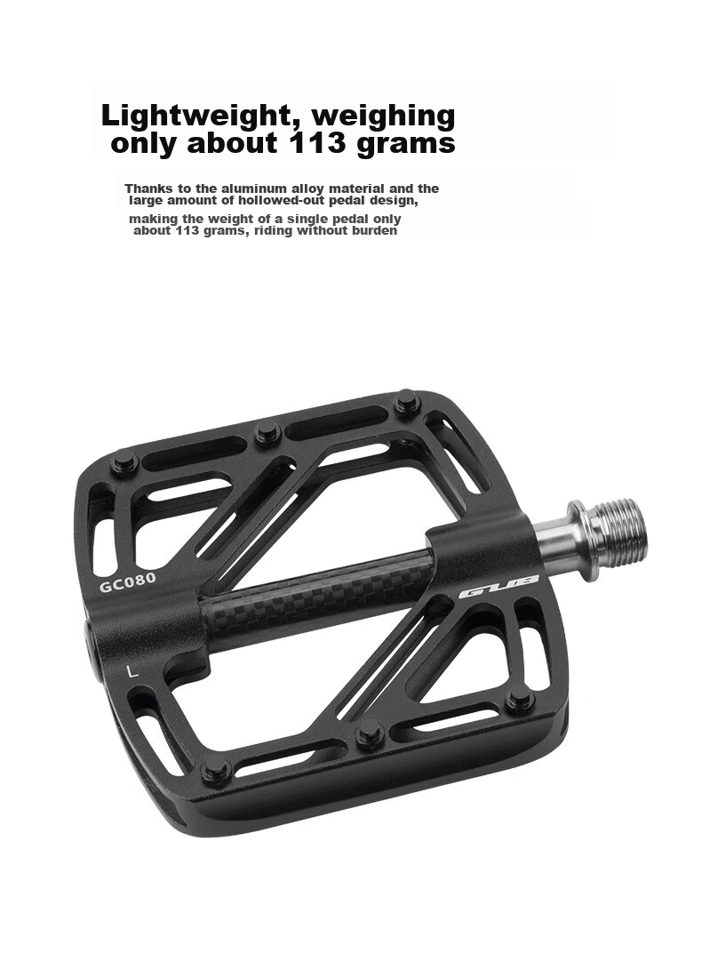 GUB Titanium Pedals for Triathlon, Road Bikes, Mountain Bikes, Aluminum Alloy Pedals, Carbon Fiber Pedals with Bearings GC080 5