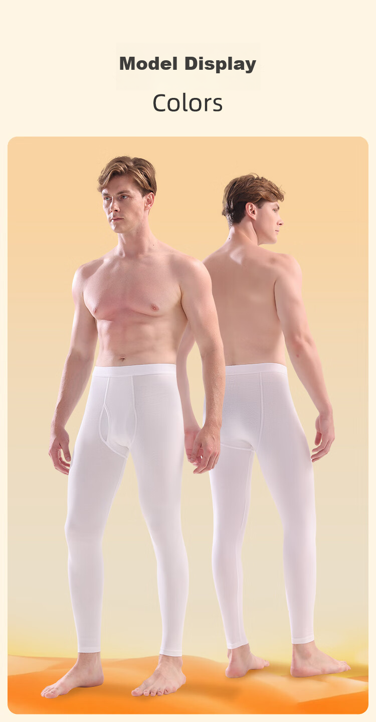 MiiOW Modal Thermal Underwear for Men, Tech-Heated Warmth, Visible Darts, Waist Protection, German Velvet Single Pants, Men's Trousers, Lining Pants, Platinum Gray, 2XL 19