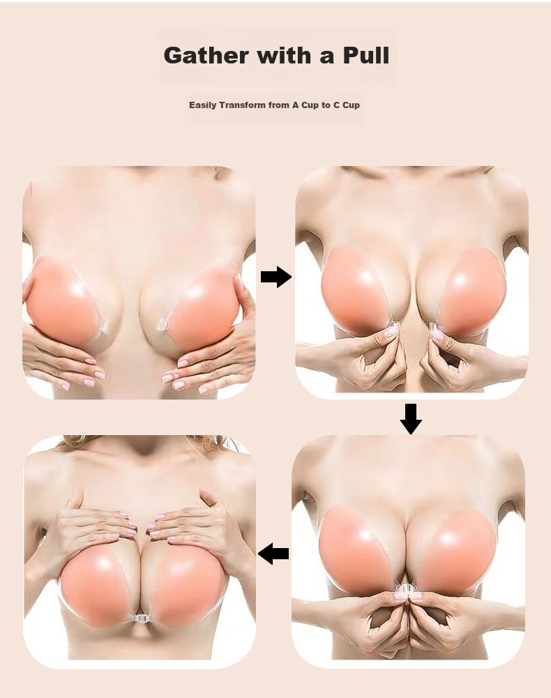 LangSha Silicone Breast Pads for Women, Invisible Bra, Push-Up And Lift, Wedding Dress Nipple Covers, Non-Slip Bikini C Cups 5