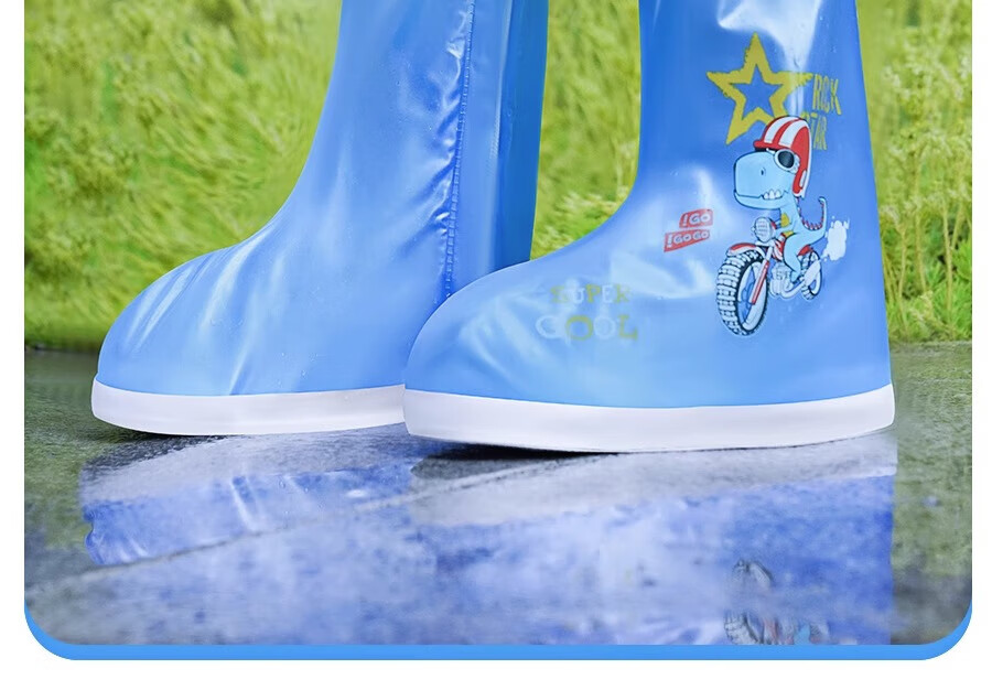 Zhengyu Children's Waterproof Non-Slip Rain Shoe Covers Thickened Rainproof Overshoes for Boys and Girls Elementary School Students 14