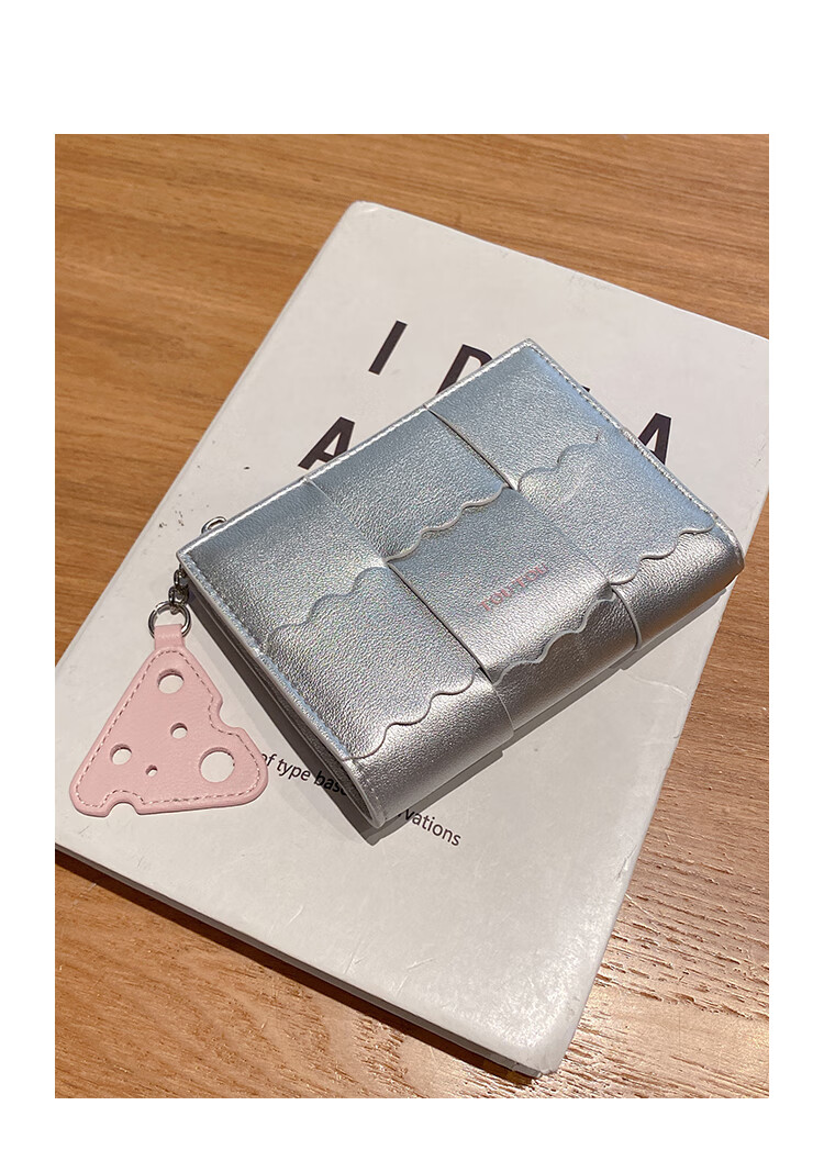 Toutou Coin Purse, Woven Storage Card Holder, Multi-Card Slots, Large Bill Clip, Silver Clutch, Gift for Girls And Best Friends, Travel And Birthday Present 14