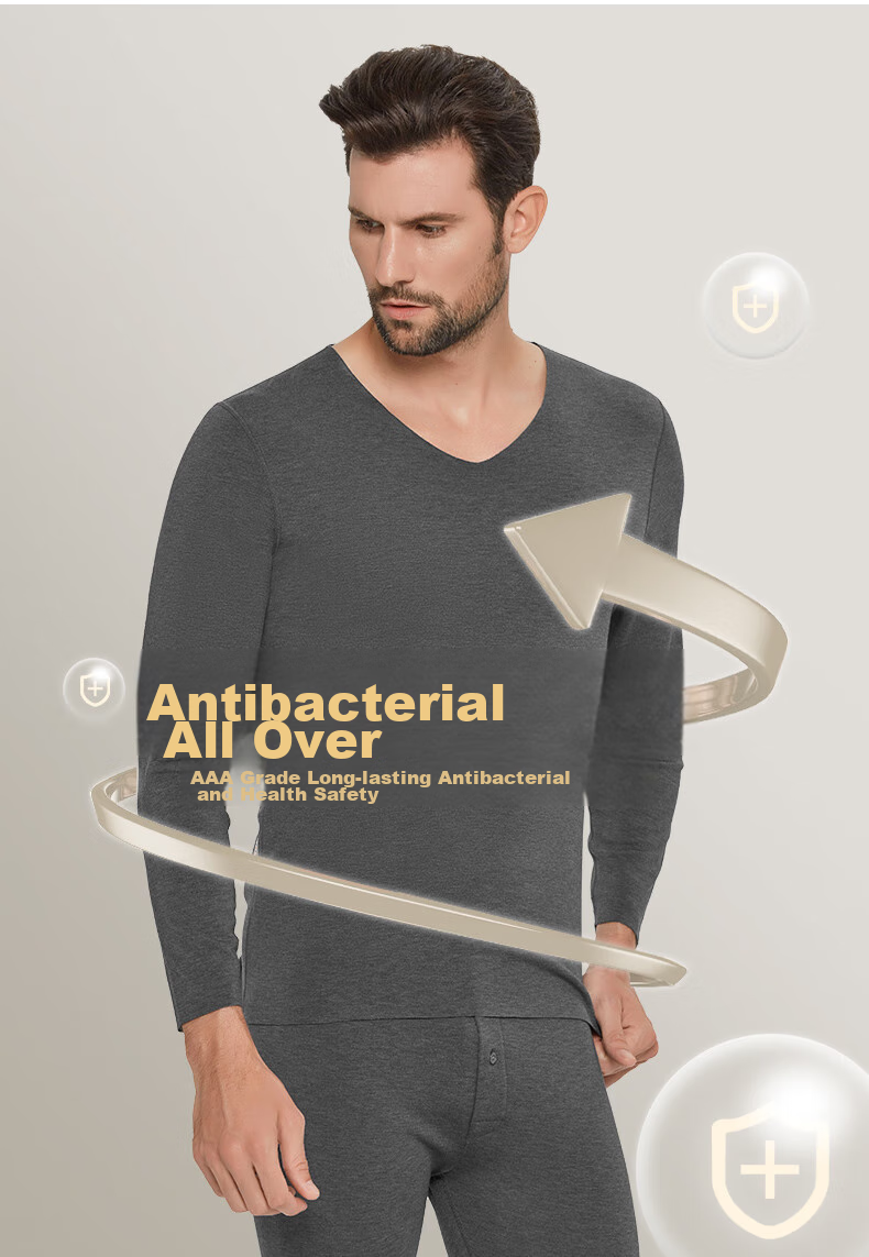 SEPTWOLVES Thermal Underwear for Men, Autumn And Winter Heat Generation, 8.3°C Temperature Increase, High-End 7A Antibacterial Autumn Top And Bottom, Gift Box Set 10